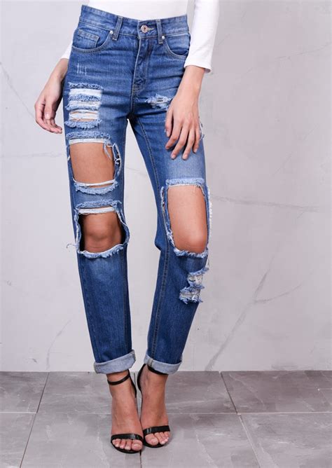 extreme ripped jeans|high waisted extreme ripped jeans.